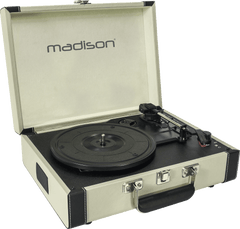 Madison Giradischi Vintage con Bluetooth (Crema)