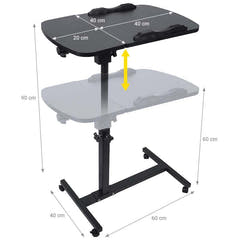 Tavolo per laptop regolabile con ruote