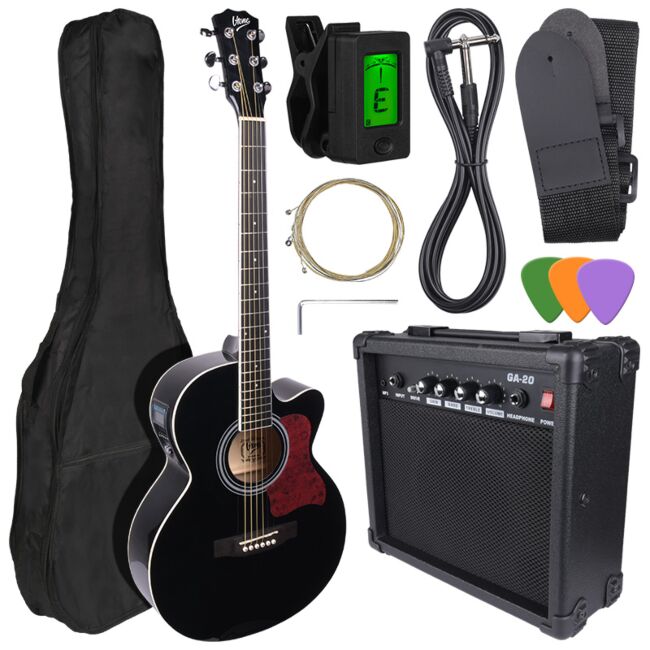 V-Tone EAG SET BK chitarre acustica-elettrica + amplificatore, Nero
