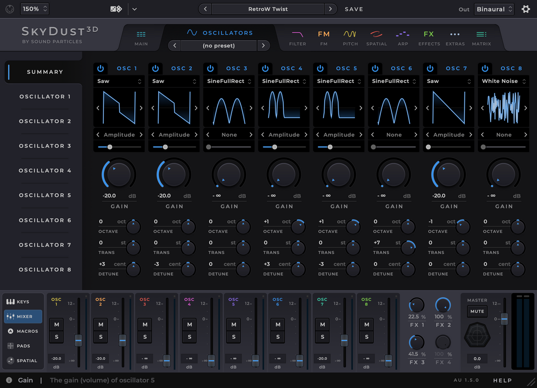 SkyDust Sintetizzatore immersivo 3D Plug-In