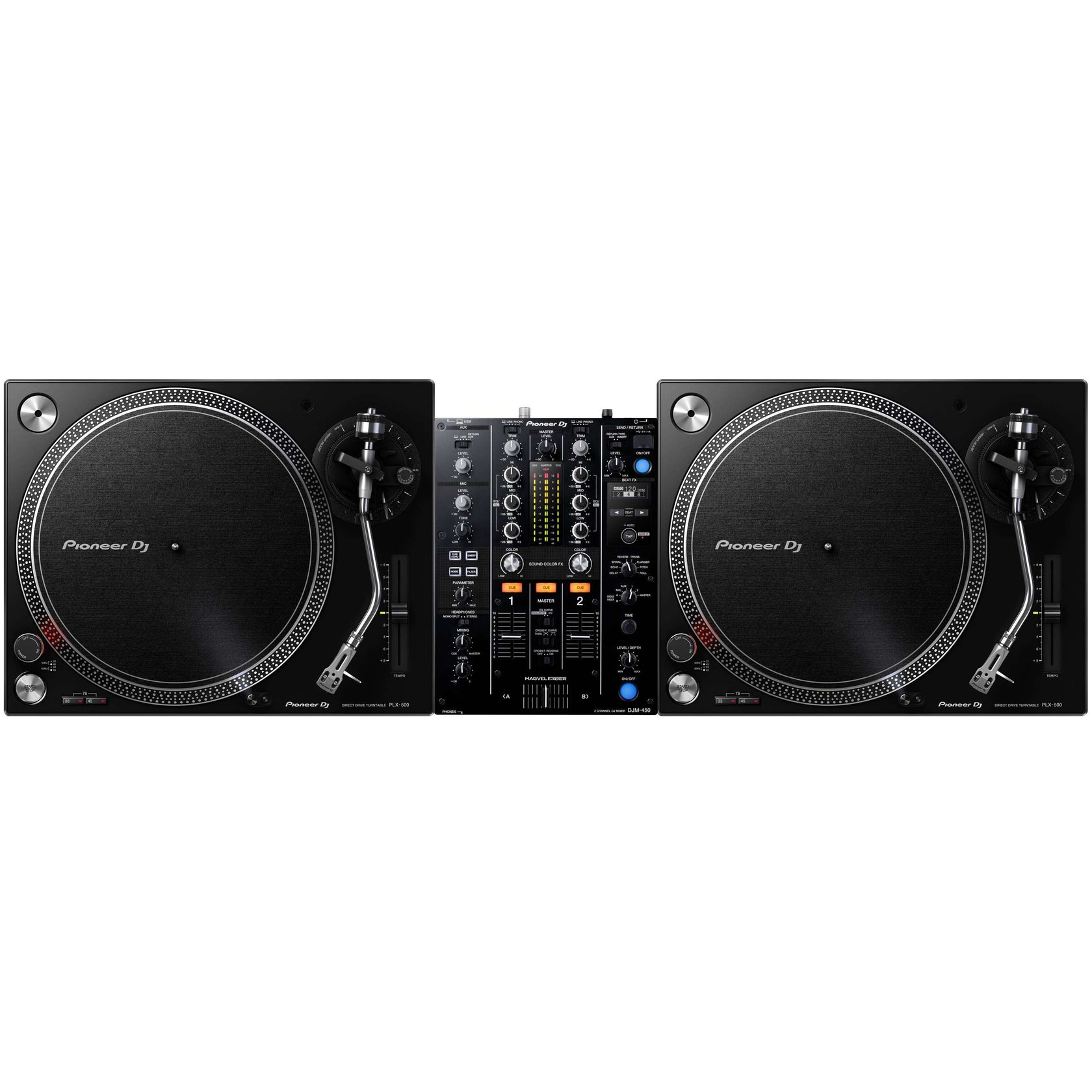Pioneer DJ DJM-450 + PLX-500-K Bundle