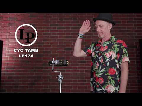 Latin Percussion Tambourine Cyclops mountable - Brass Jingles, nero (LP175)