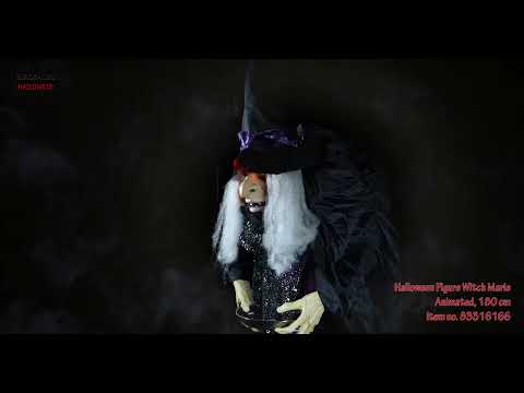 Halloween-figur heksen Marie, animeret, 180 cm