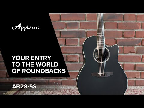 Applause Chitarre E-acustica AB28 Super Shallow Bowl Cutaway - Black Satin (AB28-5S)