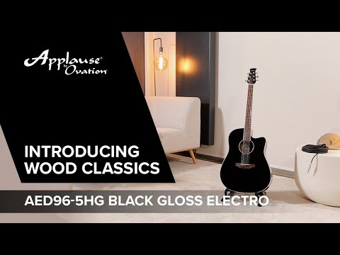 Applause E-Acoustic Guitar Wood Classics AED96-5HG Black Gloss Electro - Black high gloss (AED96-5HG)