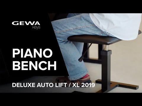 GEWA Panchetta per pianoforte Autolift - Rivestimento in pelle sintetica black