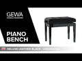 GEWA Piano bench Deluxe Leather Black, Highgloss - Black cover made of pelle sintetica