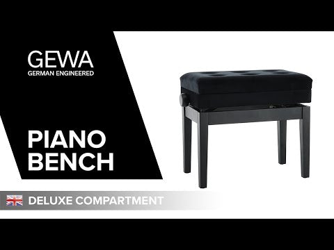 GEWA Panca per pianoforte Deluxe Compartment - Black matt