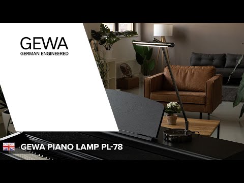 GEWA Piano lamp PL-78 - Black chrome, shiny