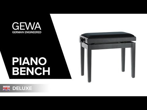 GEWA Panchetto per pianoforte Deluxe - White opaco (seduta Black)