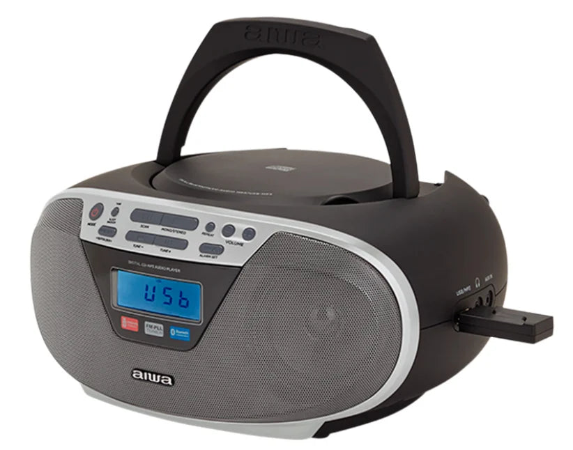 AIWA CDT-200 Boombox – CD, Bluetooth, USB & FM-radio, sort