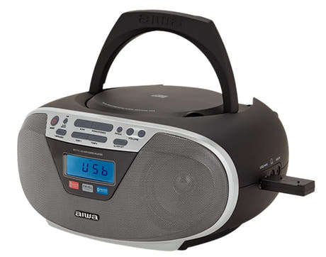 AIWA CDT-200 Boombox – CD, Bluetooth, USB & FM-radio, sølv