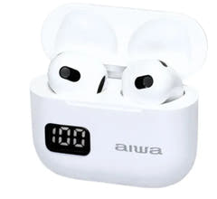 Aiwa ETWS-150WT Bluetooth-høretelefoner, hvid