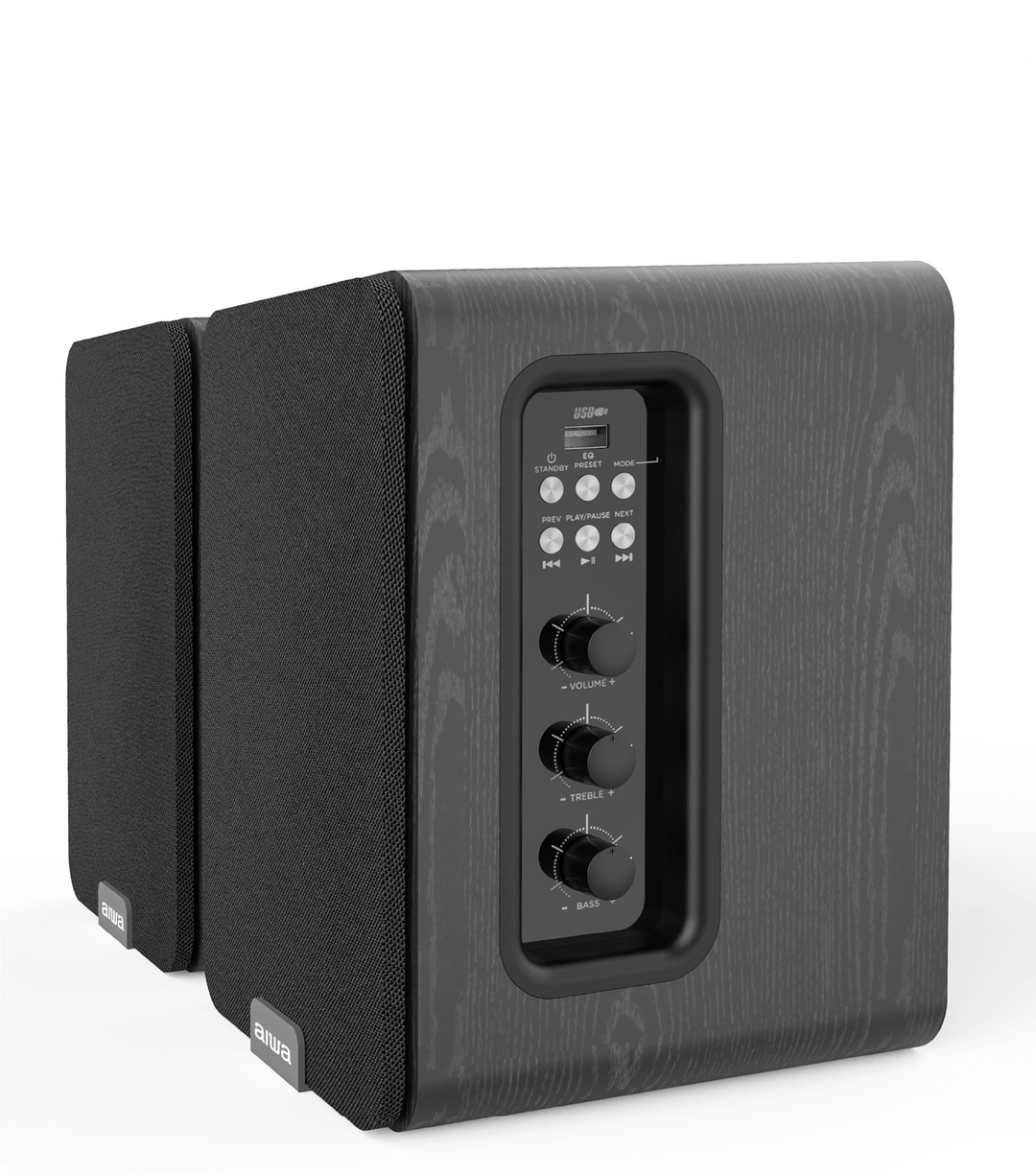 AIWA SPA-200 Aktive Højttalere – Bluetooth & HDMI ARC,sort