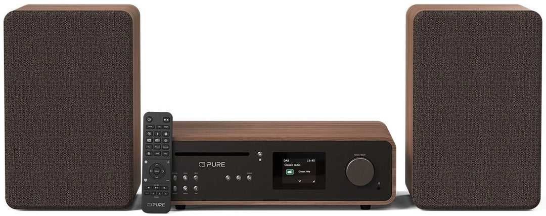 Pure Classic Stereo Hi-Fi System – DAB+, CD, Bluetooth, 100W, Noce