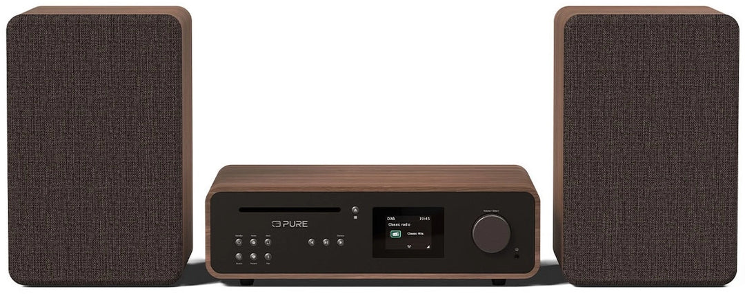 Pure Classic Stereo Hi-Fi System – DAB+, CD, Bluetooth, 100W, Noce