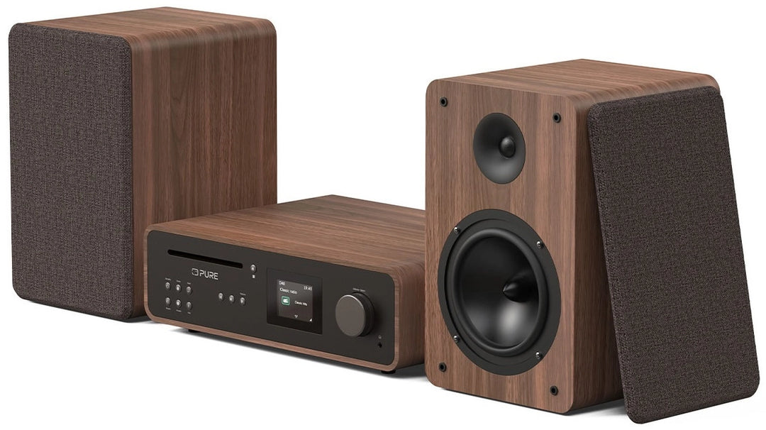 Pure Classic Stereo Hi-Fi System – DAB+, CD, Bluetooth, 100W, Noce