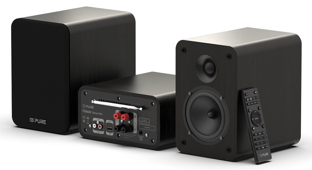 Pure Classic Stereo Mini Hi-Fi System – DAB+, CD, Bluetooth, 40W, Nero