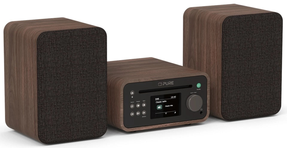 Sistema Mini Hi-Fi Stereo Pure Classic – DAB+, CD, Bluetooth, 40W, noce