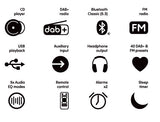 Pure Classic Stereo Mini Hi-Fi System – DAB+, CD, Bluetooth, 40W, Valnød