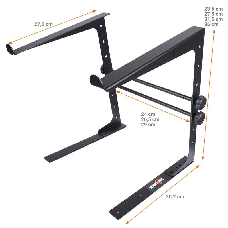 Supporto per laptop con staffa di montaggio – regolabile per 12–17", Nero
