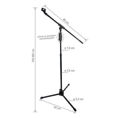 Mikrofonstativ med boom arm – justerbar 139–200 cm