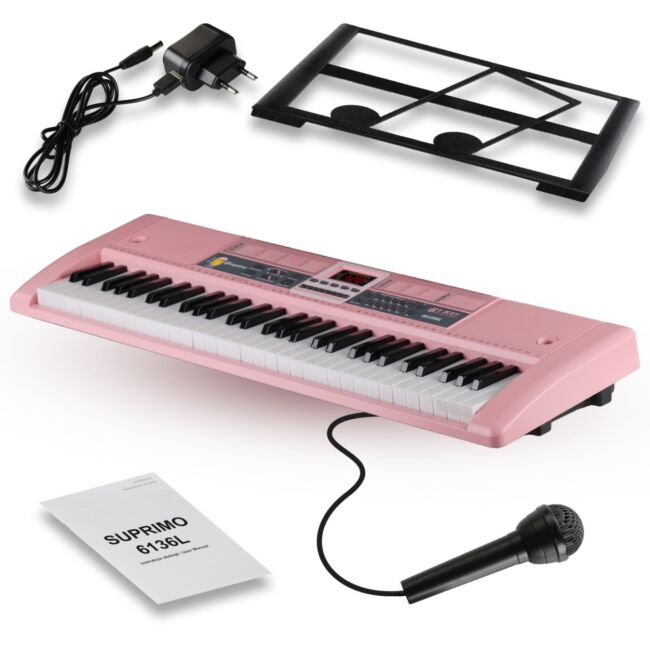 Suprimo Tastiere per bambini con Microfoni – Pink