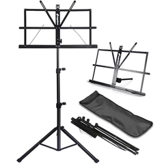 Supporto per leggio con borsa – pieghevole e regolabile in altezza 65–130 cm