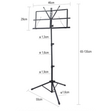 Supporto per leggio con borsa – pieghevole e regolabile in altezza 65–130 cm