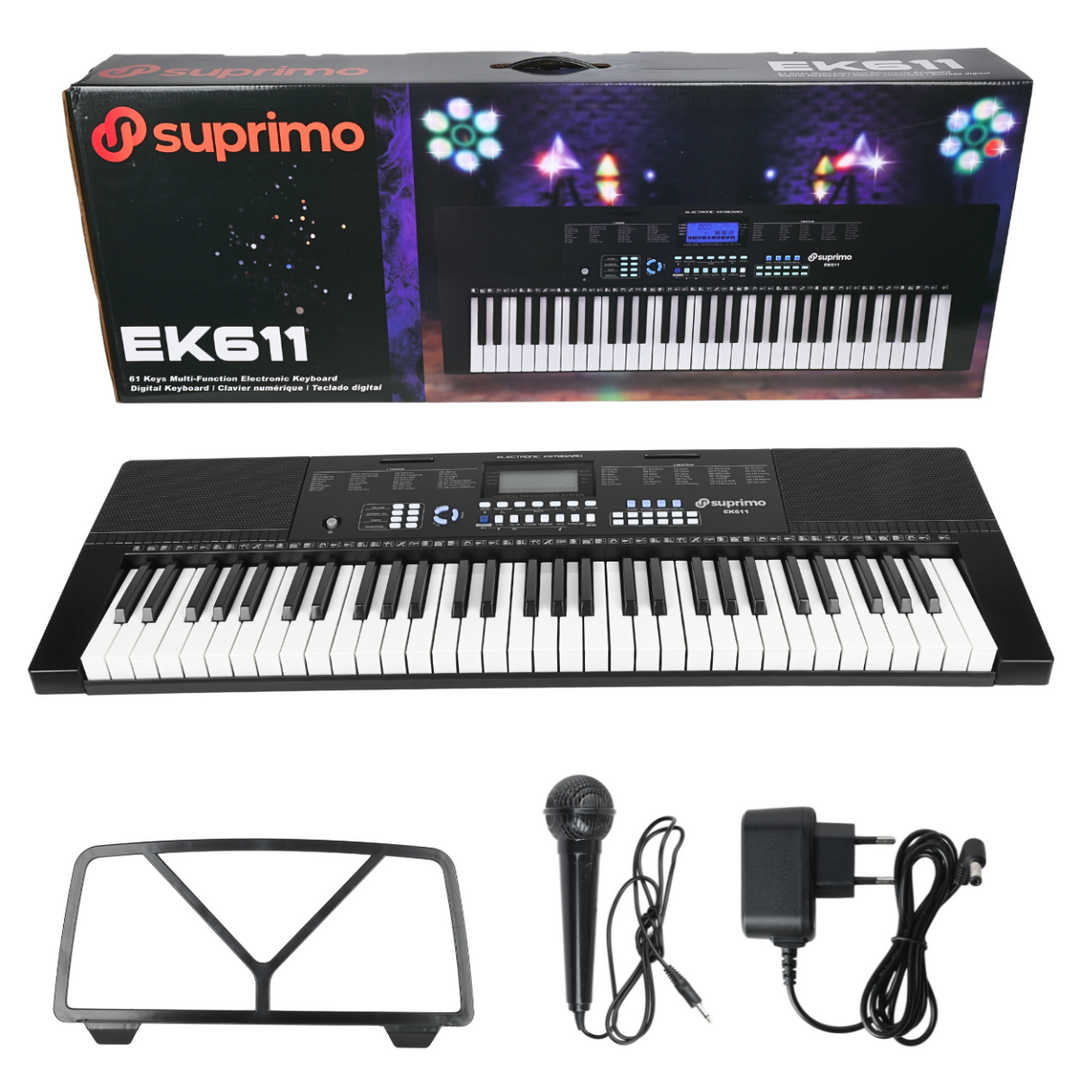 Suprimo EK611 Tastiere 61 Tasti, Nero