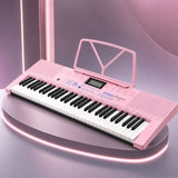 SUPRIMO Keyboard 61 Tangenter Pink med Mikrofon og Nodestativ