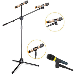 Supporto per microfono con braccio Boom, supporto per smartphone e Gooseneck