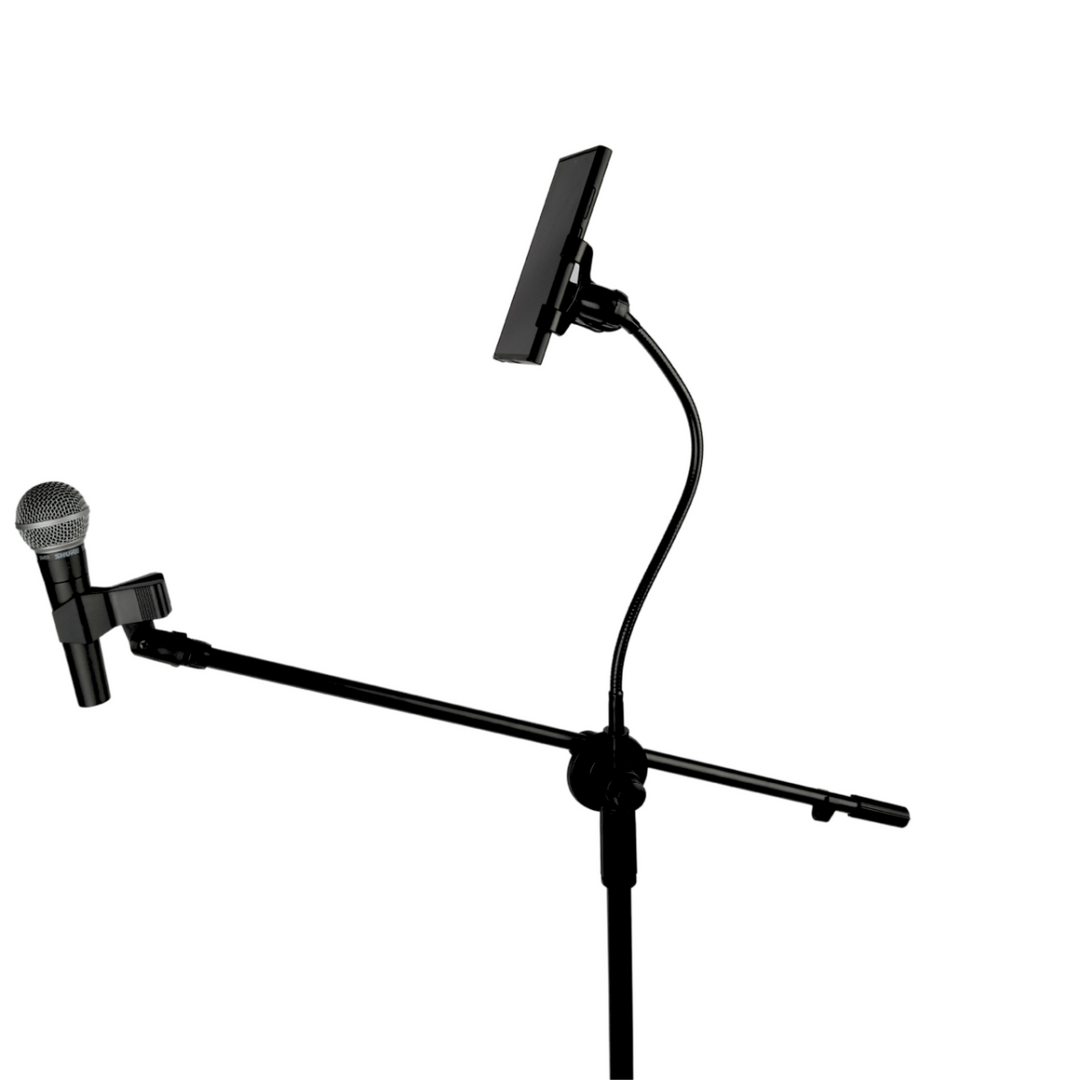Supporto per microfono con braccio Boom, supporto per smartphone e Gooseneck
