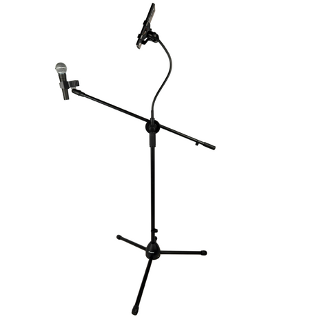Supporto per microfono con braccio Boom, supporto per smartphone e Gooseneck