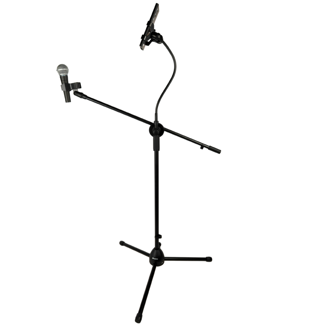 Supporto per microfono con braccio Boom, supporto per smartphone e Gooseneck