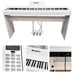 Suprimo SDP88 WH Piano Digitale 88 con Tastiere pesate, Bianco