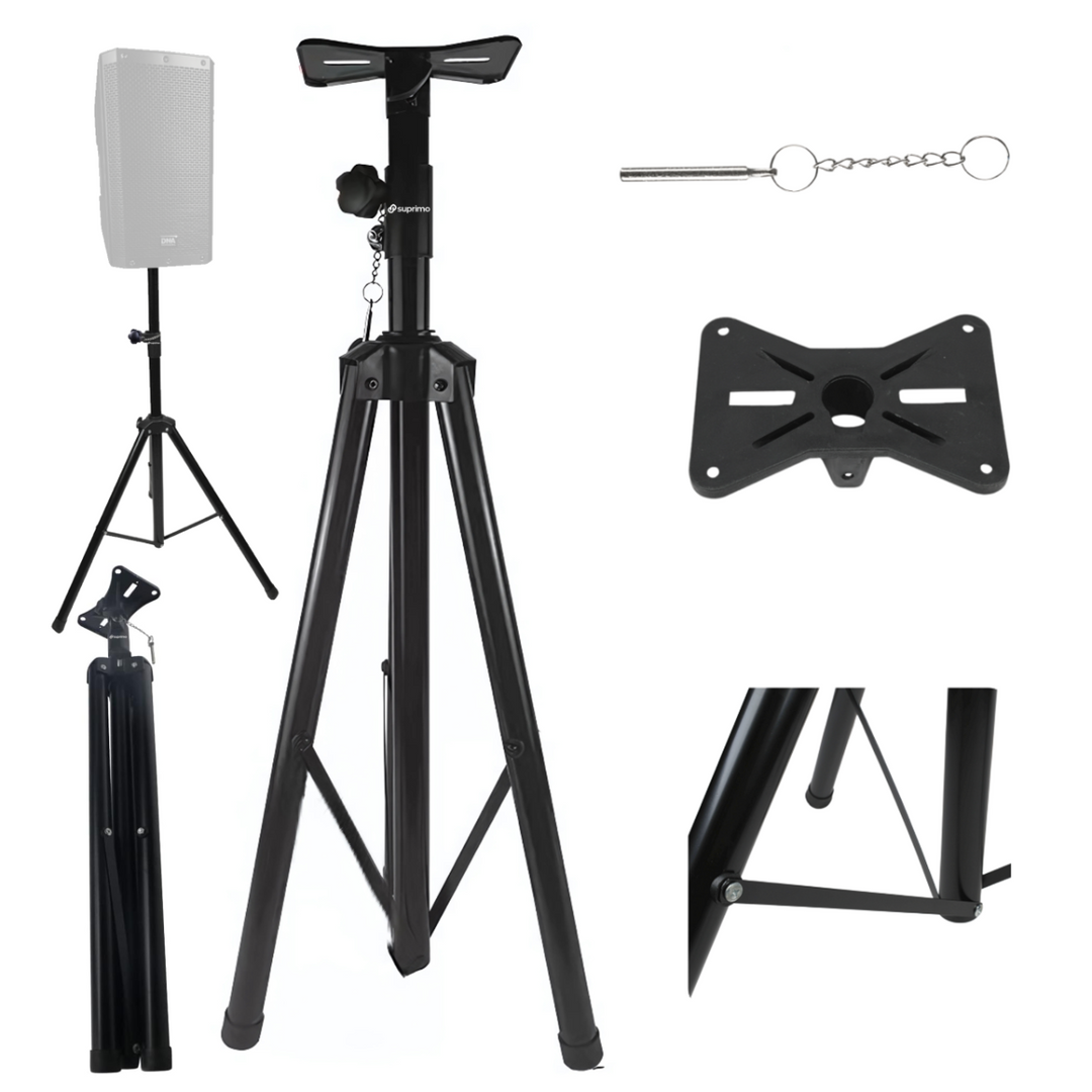 Supporto per altoparlante Tripod Nero con perno di sicurezza