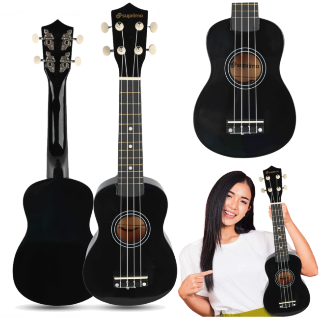 Ukulele soprano, nero