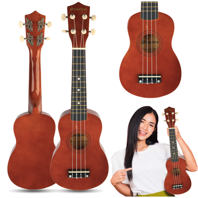 Ukulele soprano, legno scuro