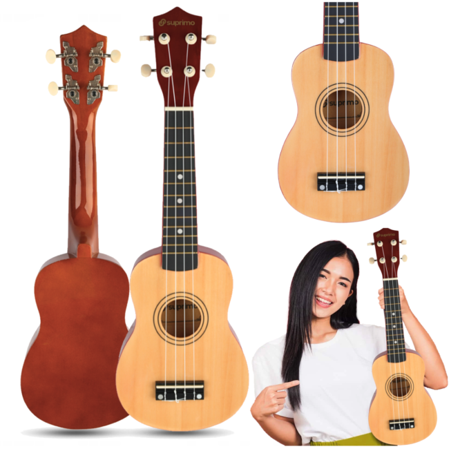 SUPRIMO UK21 NW sopran ukulele 21"" naturligt træ