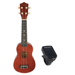 Set Ukulele con custodia, accordatore e accessori,Dark Wood