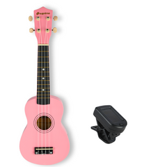 Set di ukulele con custodia, accordatore e accessori, Pink