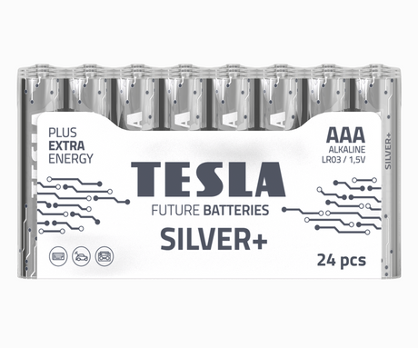 Tesla Silver+ Batterie Alcaline AAA (24 pezzi)