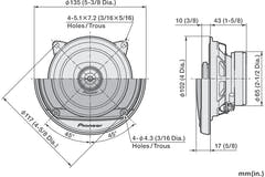 Pioneer TS-A1081F  2-vie Altoparlanti auto (10cm, 4")