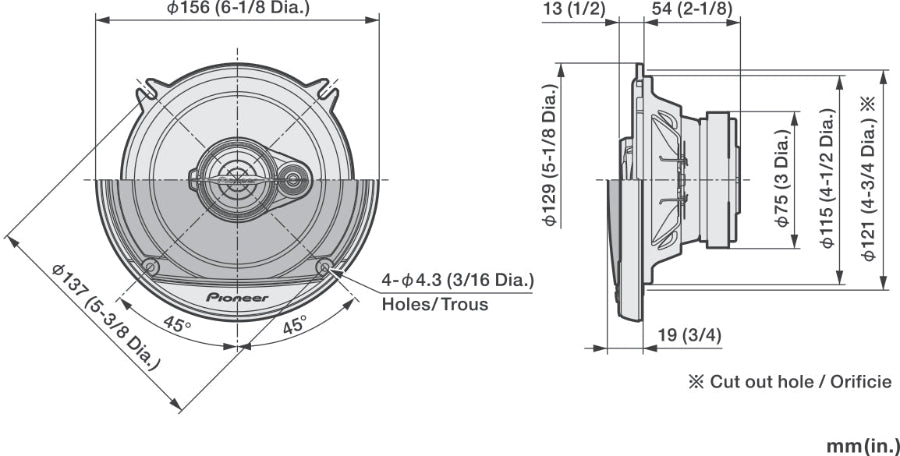 Pioneer TS-A1371F Altoparlante auto (13cm, 5,25")