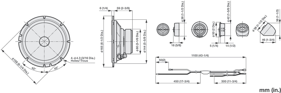 Pioneer TS-A1601C 2-vie Sistema componenti (350W, 16,5cm)