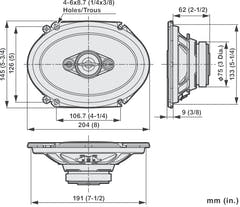 Pioneer TS-A6881F Altoparlante auto (350W, 6"x8")