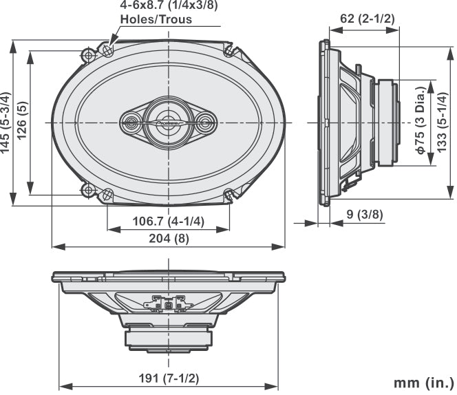 Pioneer TS-A6881F Altoparlante auto (350W, 6"x8")