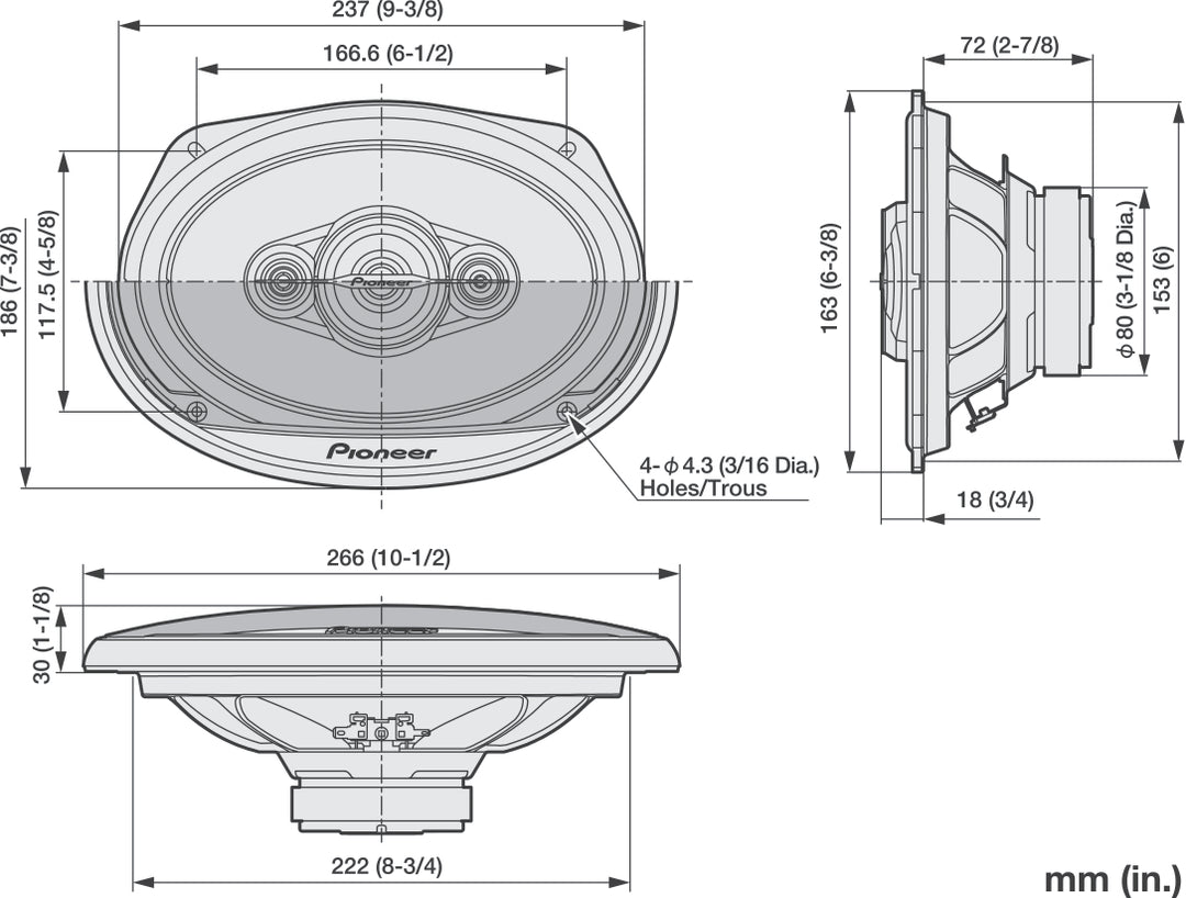 Pioneer TS-A6961F 4-vie Sistema coassiale (450W, 6"x9")