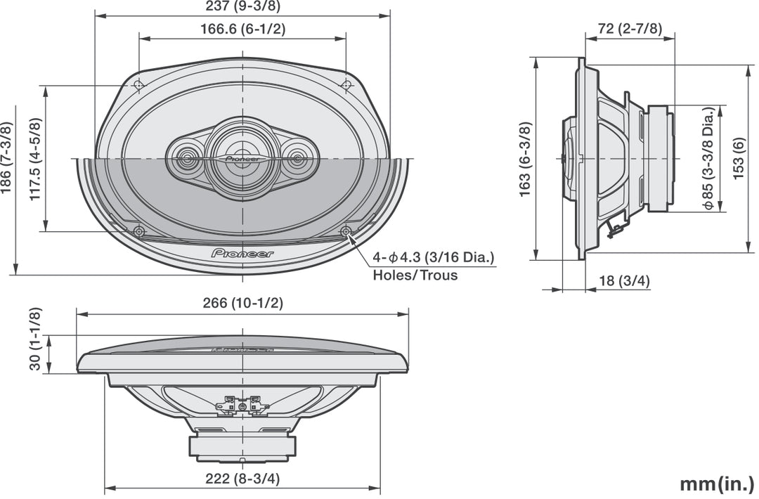 Pioneer TS-A6971F  5-vie Sistema coassiale (600W, 6"x9")